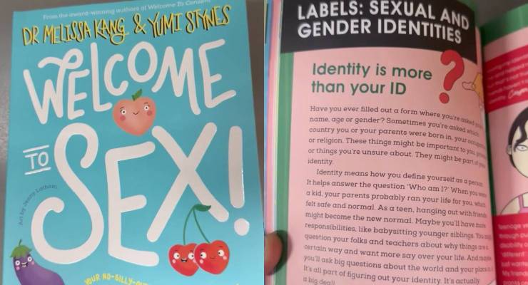 A video from an anti-vaccine podcaster's rant about sex education book Welcome to Sex