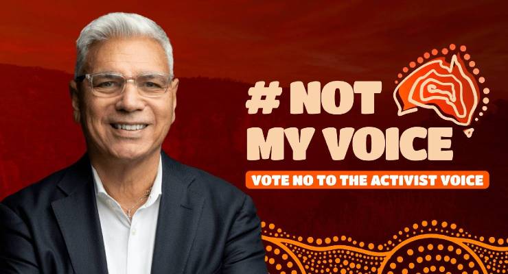A graphic featuring Nyunggai Warren Mundine from the Not My Voice website (Image: Not My Voice)