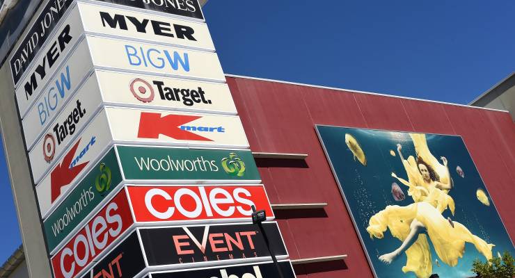 Signs at a shopping complex (Image: AAP/Dave Hunt)