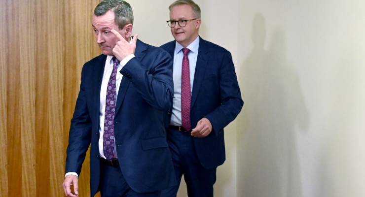 Mark McGowan and Anthony Albanese (Image: AAP/Darren England)