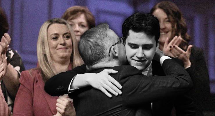 Prime Minister Anthony Albanese hugs his son Nathan (Image: AAP/Dean Lewins)
