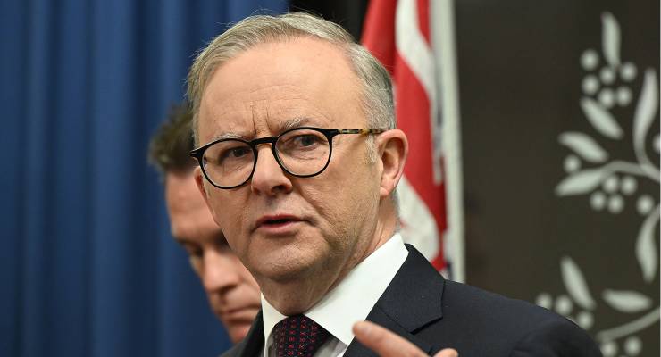 Prime Minister Anthony Albanese during a press conference after a national cabinet meeting (Image: AAP/Darren England)