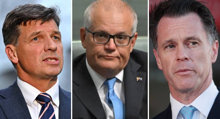 Angus Taylor, Scott Morrison and Chris Minns