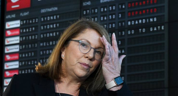 Transport Minister Catherine King at Canberra Airport (Image: AAP/Lukas Coch)
