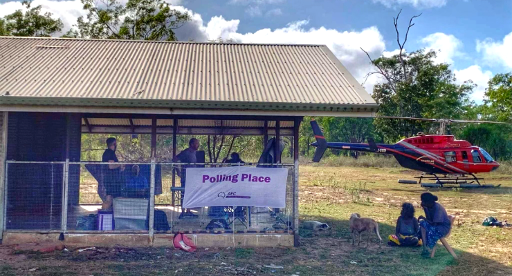 An AEC polling centre in a remote Northern Territory location (Image: Supplied/AEC)