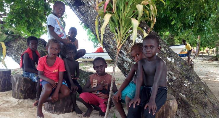 Children in Saeragi, a village in the Solomon Islands' western province (Image: AAP/Emma Kemp)