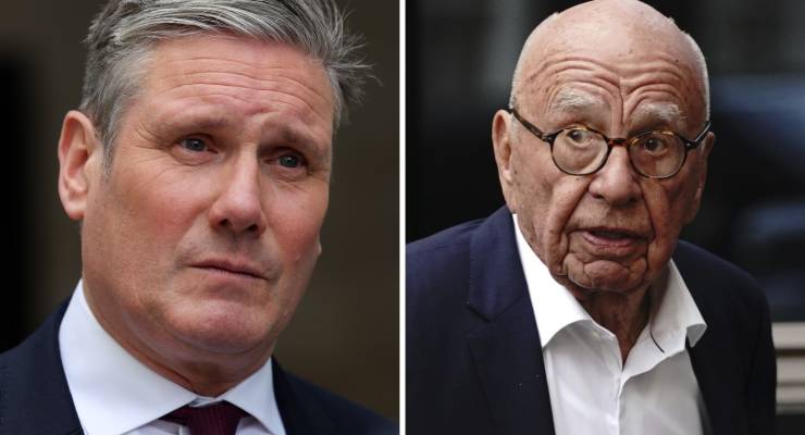 UK Labour leader Keir Starmer and media mogul Rupert Murdoch.