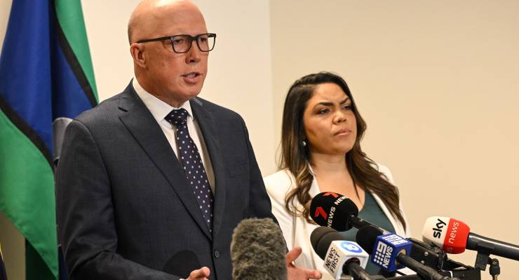 Opposition Leader Peter Dutton and shadow minister for Indigenous Australians Jacinta Nampijinpa Price