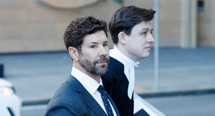 Heston Russell (left) arrives at the Federal Court of Australia (Image: AAP/Nikki Short)