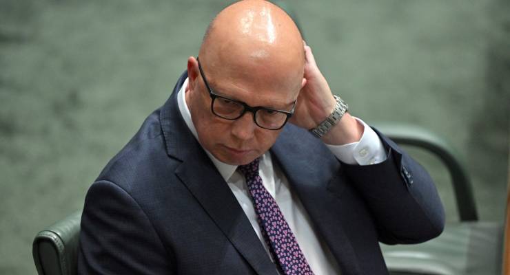 Leader of the Opposition Peter Dutton during Question Time in the House of Representatives at Parliament House in Canberra