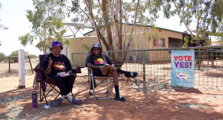 A remote voting location for the Voice to Parliament referendum in Laramba (Image: Julia Bergin)