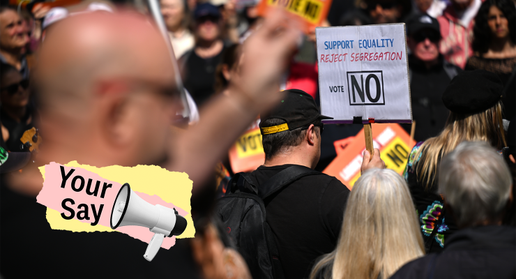 No voters rally in Melbourne in September 2023 (Image: AAP/Private Media)