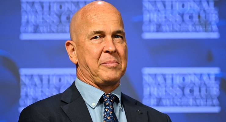 Peter Greste preparing to address the National Press Club (Image: AAP/Lukas Coch)