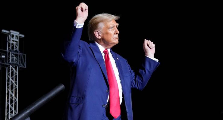 Donald Trump at a Florida campaign rally (Image: AAP/AP/Lynne Sladky)