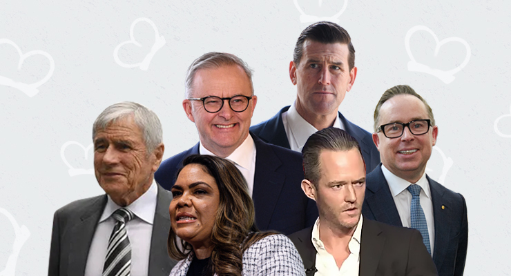 Nominees for Crikey's Arsehat of the Year (Image: Zennie/Private Media)