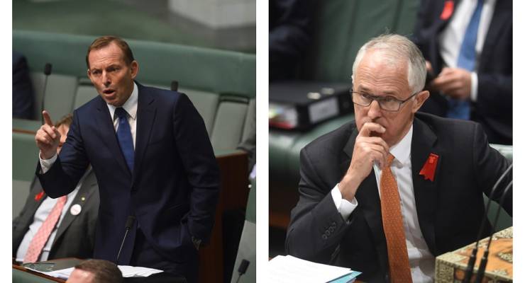 Tony Abbott and Malcolm Turnbull (Image: AAP/Lukas Coch)