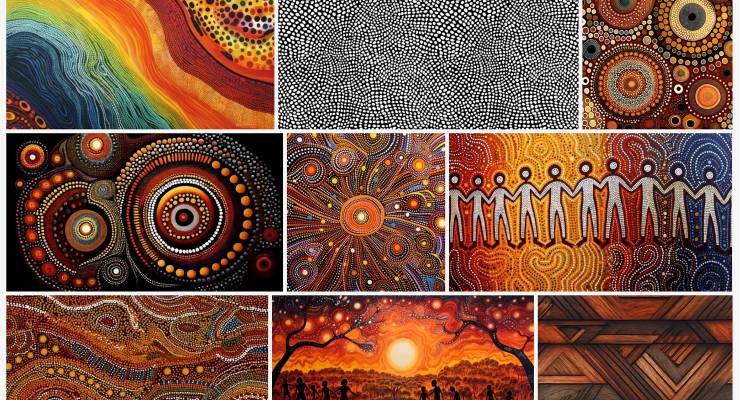 Artificial intelligence-generated 'Indigenous art' images for sale on Adobe's stock image platform (Image: Adobe)
