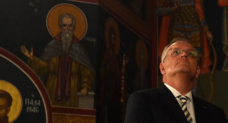 Scott Morrison at a church service in 2022 (Image: AAP/Mick Tsikas)