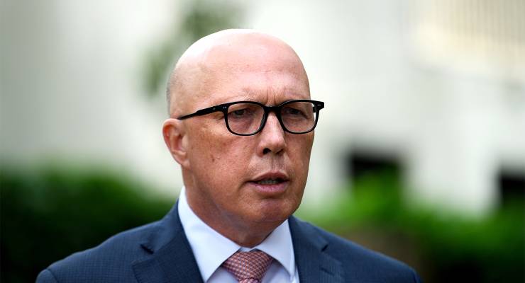 Opposition Leader Peter Dutton (Image: AAP/Bianca De Marchi)