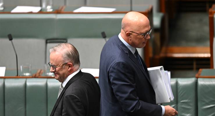 Prime Minister Anthony Albanese and Opposition Leader Peter Dutton during Question Time (Image: AAP/Lukas Coch)