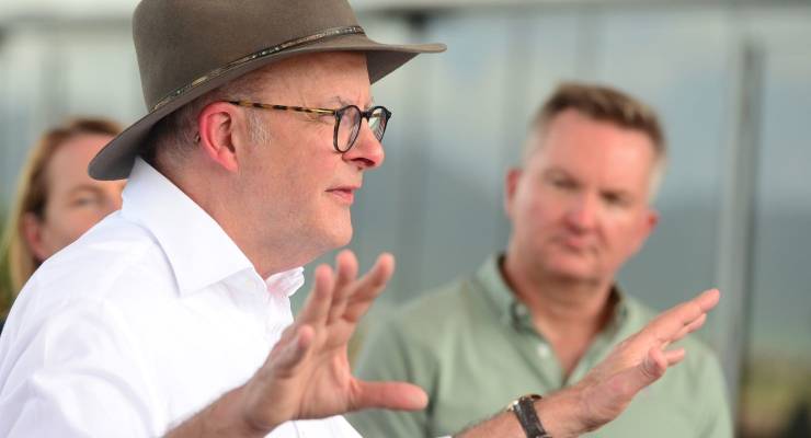 Anthony Albanese in Townsville (Image: AAP/Scott Radford-Chisholm)