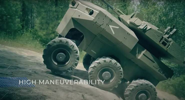Still from a promotional video for Elbit System's Israeli MOD & Elbit medium robotic combat vehicle (Image: YouTube/Elbit Systems)