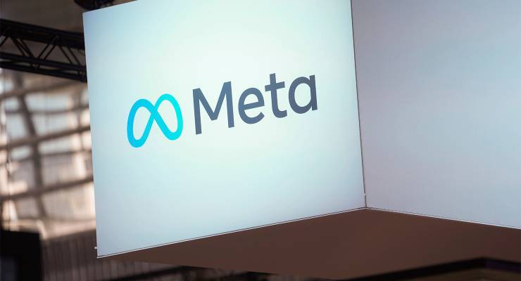 The logo for Meta, owner of Facebook (Image: AAP/Thibault Camus)
