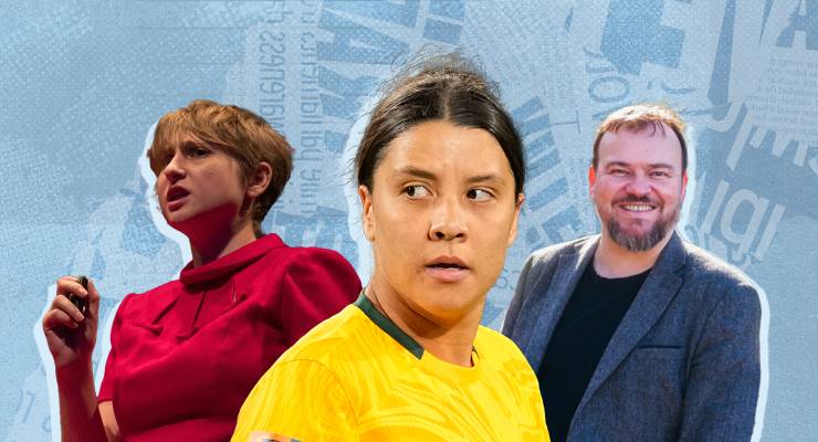 Kate Wagner, Sam Kerr and Tim Burrowes (Images: AAP/Supplied)