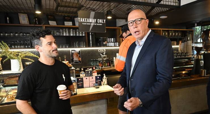 Peter Dutton (right) (Image: AAP/Darren England)